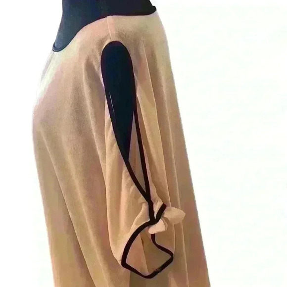 Sprese tan and black open sleeve blouse size 1X - Picture 2 of 7